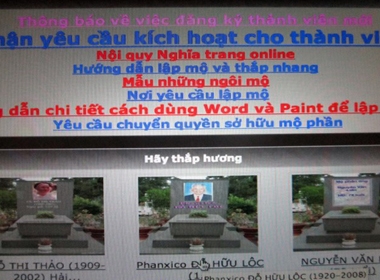 Các ngôi mộ của các thai nhi được các bà mẹ trẻ lập lên ngày một tăng. (Ảnh chụp từ website: nhomai.vn)
